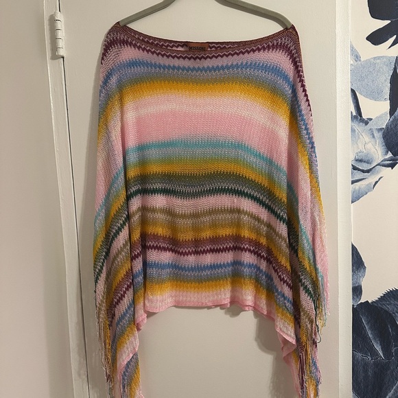 Missoni striped poncho/swim coverup with matching zigzag headband - Picture 2 of 8
